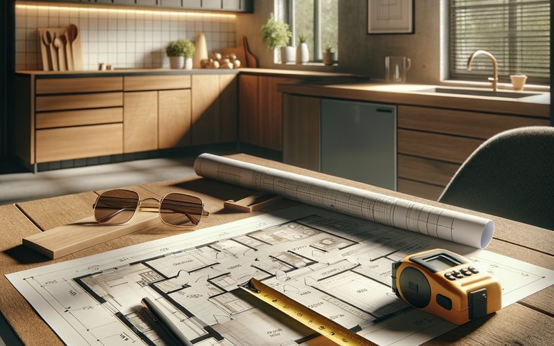 Kitchen remodel floor plan blueprints and cost estimate documents for a San Diego layout comparison