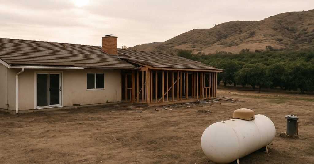 Ranch home in Bonsall undergoing a whole-home remodel on a rural acre lot